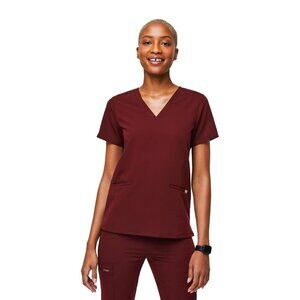 FIGS Casma Scrub Top Classic Fit 3 Pockets Burgundy Women XS Style FW1100